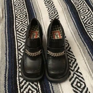 Vintage Zodiac Black Boots/Heels w/Silver Chain
